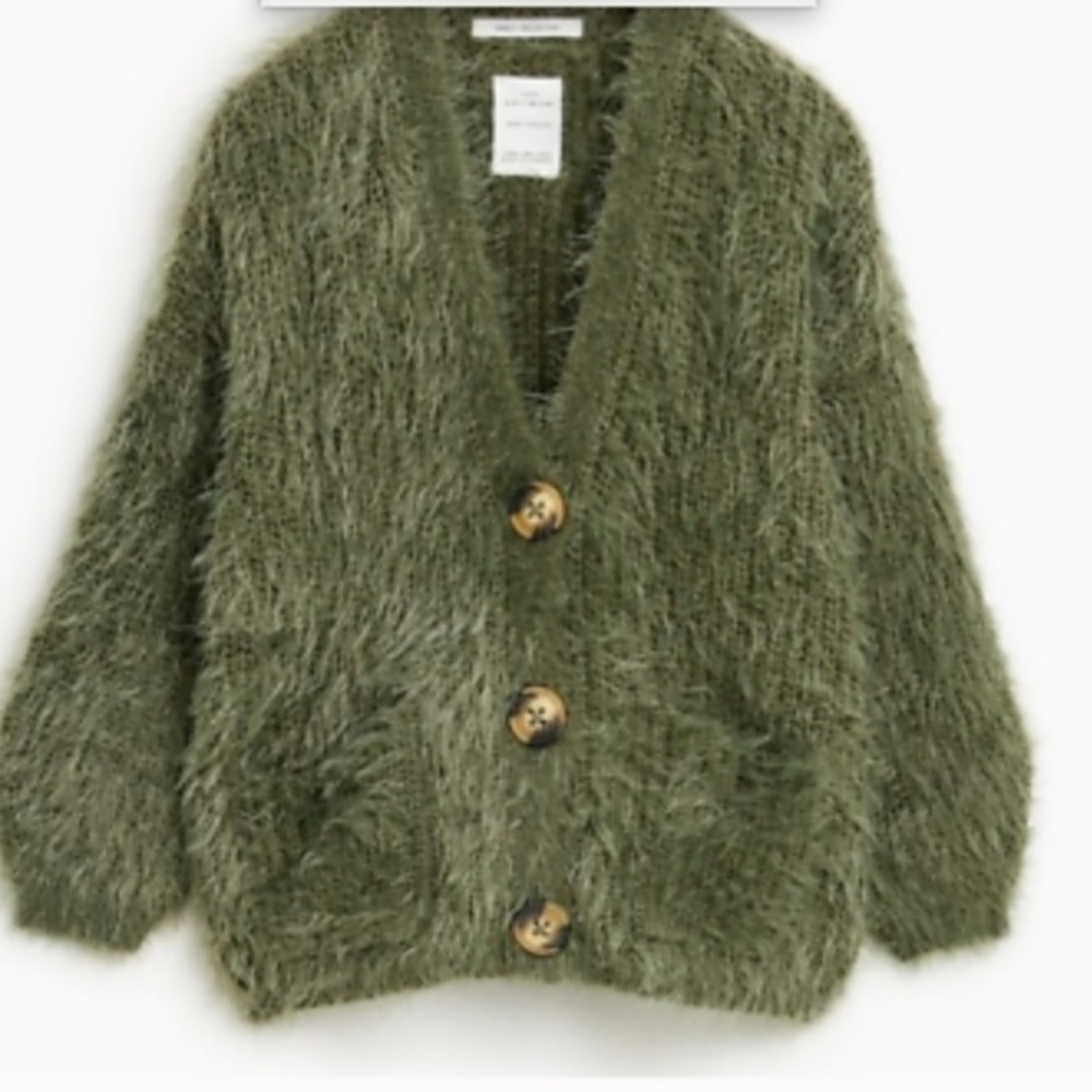 Zara Fluffy feather/fur cardigan